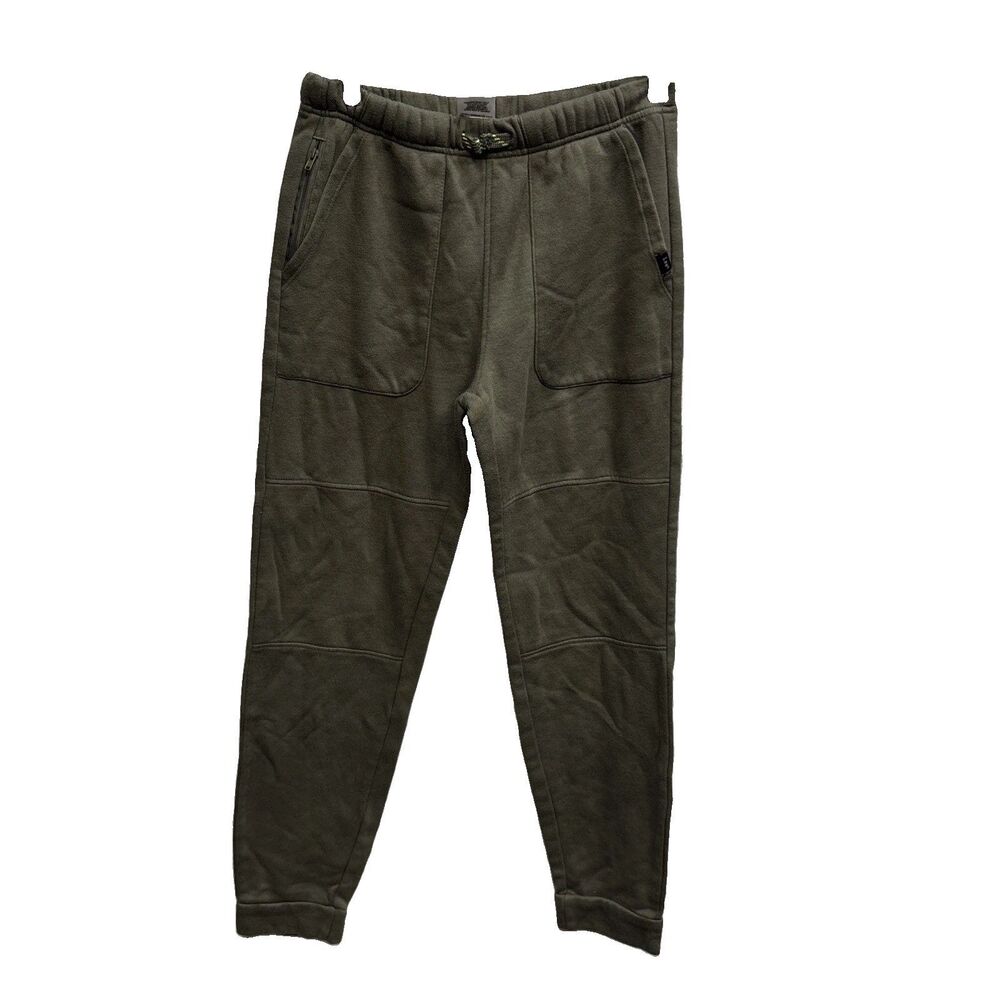 Lee Jogger Green Fleece Sweatpants L 14 16 Pockets Elastic Waist Cotton Blend